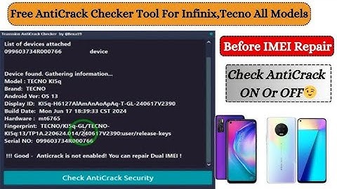 CHECK ANTICRACK "ON or OFF" TECNO INFINIX ITELL ALL MTK PHONE