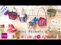 時短・簡単・100均素材・かわいいミニチュアかごの作り方♡４種類の小物入れ♡1時間で作る持ち手付きバスケット♡プレゼントやラッピングに♡クラフトバンド・エコクラフト・紙バンド・ペーパークラフトなど
