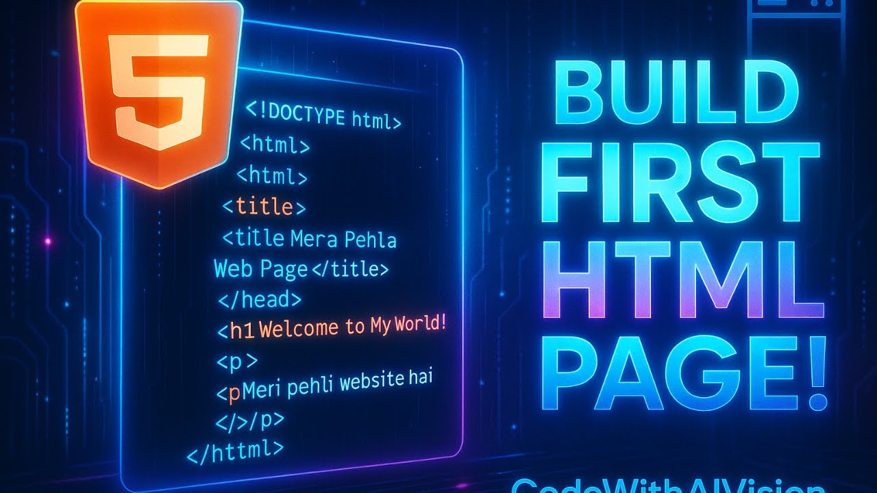 Create Your First HTML Page Step-by-Step |2025 Web Development for ...