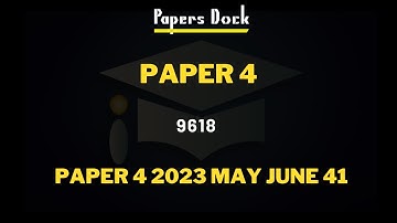 Paper 4 2023 May June 41 Yearly Solution