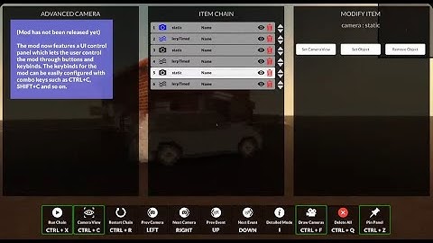 Advanced Camera - Dev Update - Control panel, keybinds