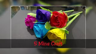 DIY || Easy and Beautiful Paper Flower Making at Home || Paper Flower Easy || by World of Artifact