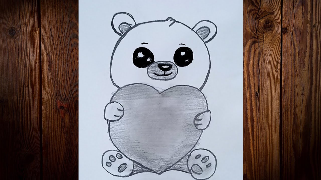 How to draw a romantic teddy bear drawing || step by step