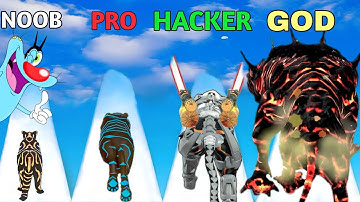 Noob vs Pro vs Hacker vs God In CatEvolution  | Oggy and Jack
