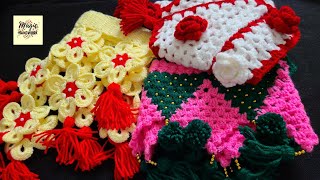 Only Design, तरण क डजइन, 3 Crochet Woolen Toran , Door Hanging, Gate Parda, Indian Toran Design