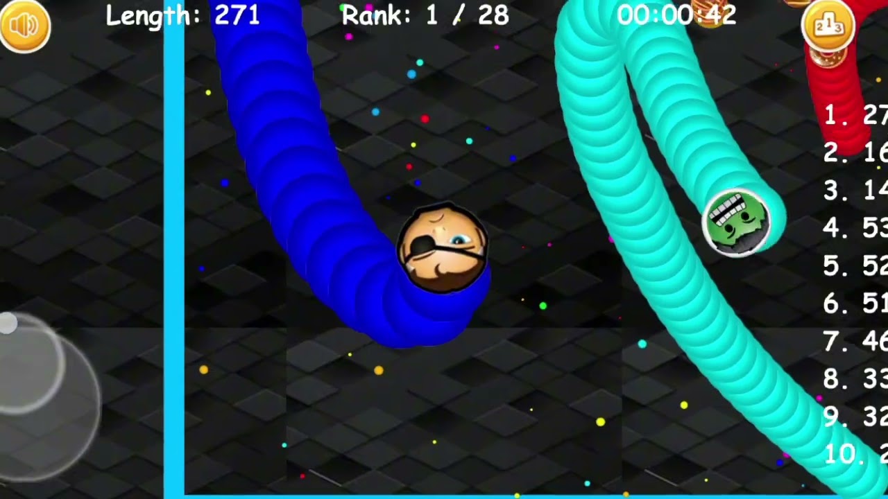 Worms zone io !! Cacing Besar Superhero Joker !! Slither Snake Giant 