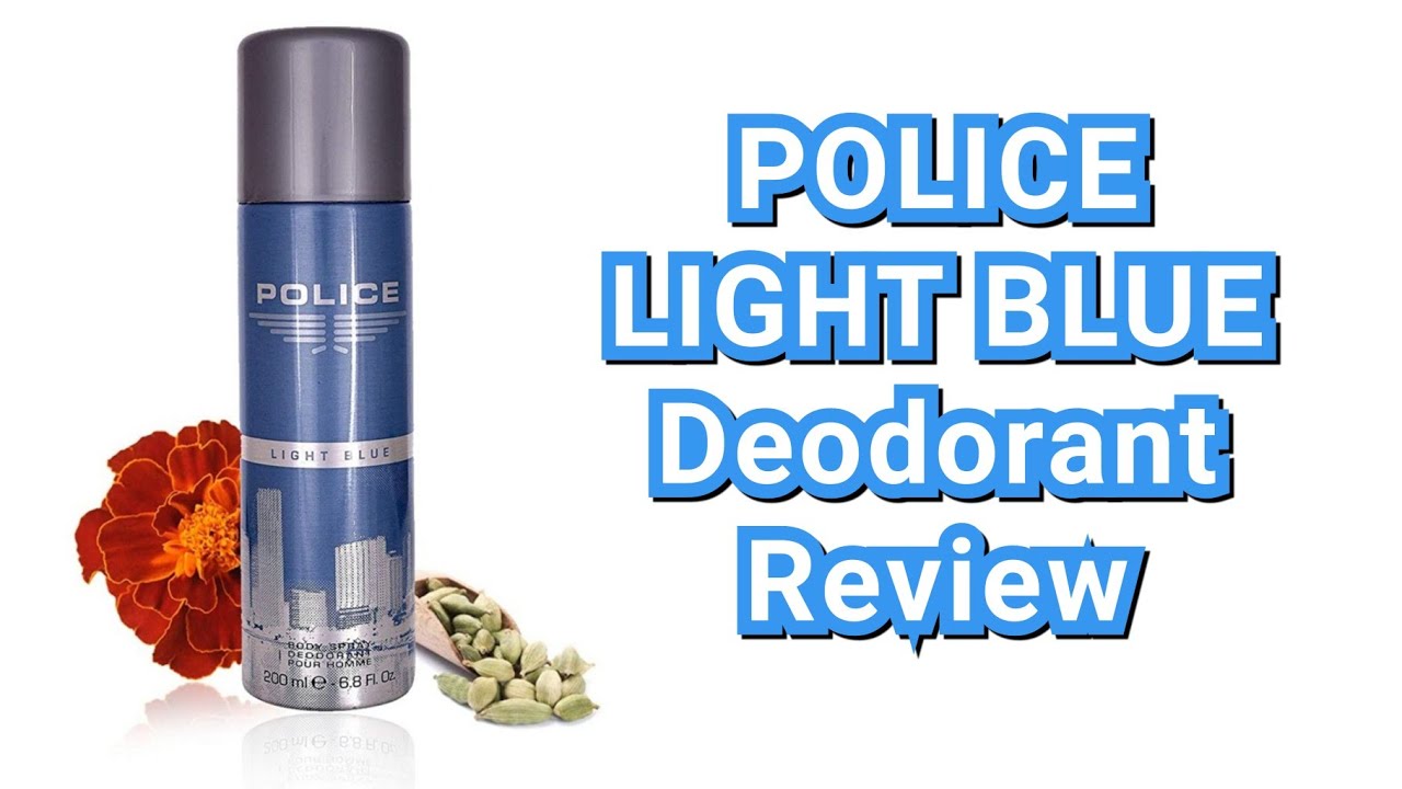 light blue deodorant spray