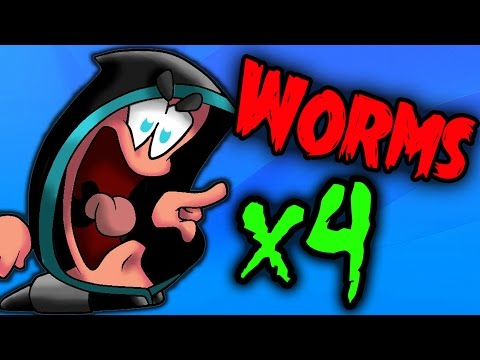 Видео: БАБКА СМЕРТИ - Worms в 4-ром - №14