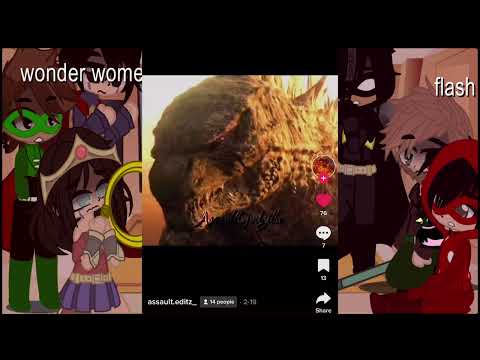 Justice ￼ League react to godzilla||gacha||￼