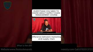SUPPLY CHAIN MANAGEMENT COURSE  __ DIFFERENCE BETWEEN MARKETING AND SUPPLY CHAIN