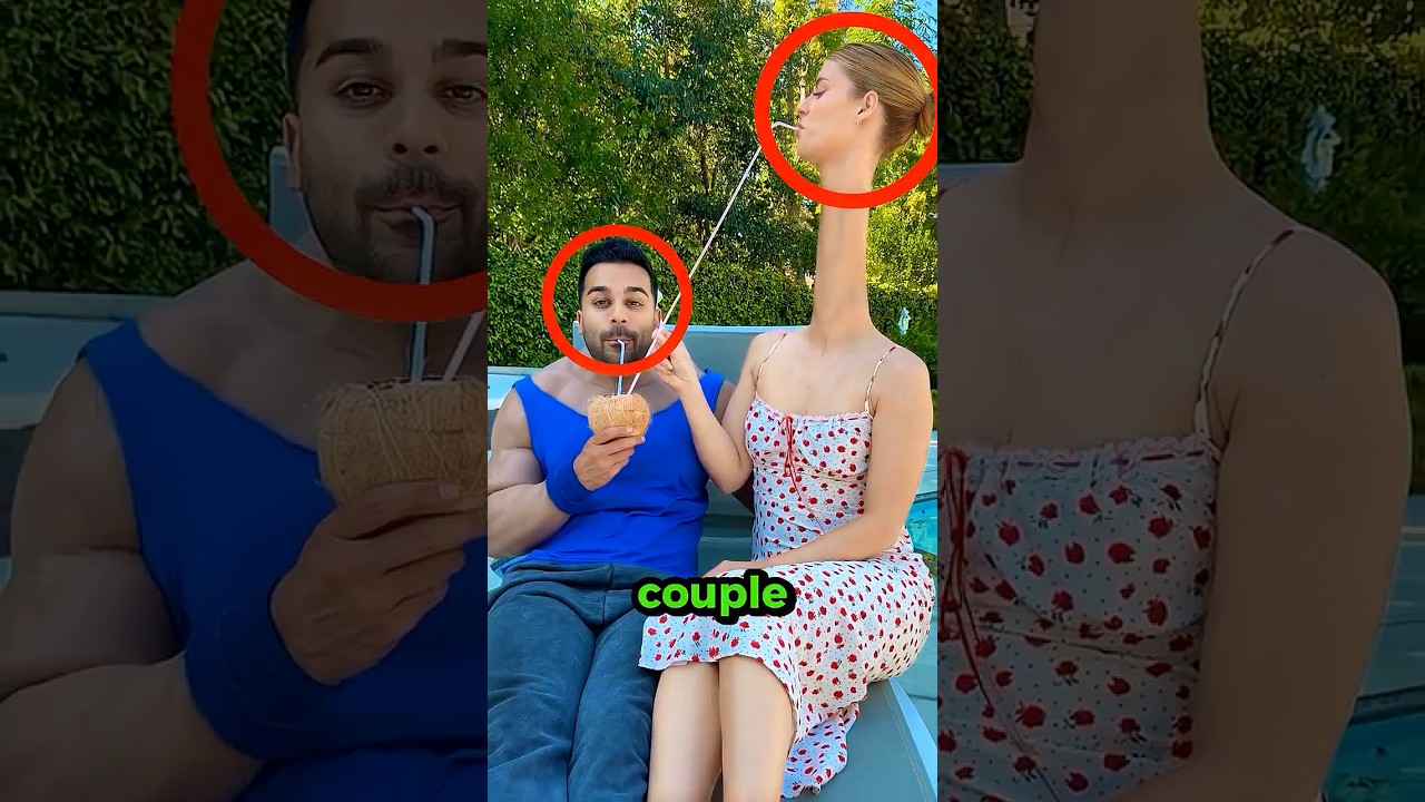 Longest Neck vs. No Neck Couple! 🦒😲