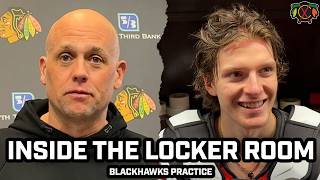 INSIDE THE LOCKER ROOM: Jeff Blashill and Kevin Korchinski REACT to NHL Call-Up with the Blackhawks