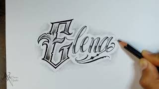 Como Dibujar Lettering Malandro ELENA 🌅🌟 Drawing lettering #lettering #letteringmalandro