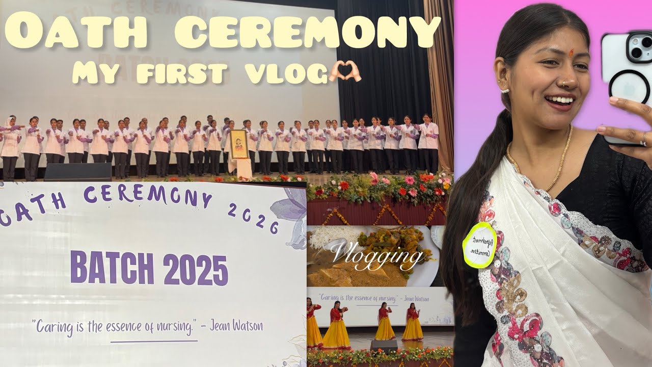 My first vlog🎀 Oath ceremony GNC haldwani #uttrakhand #nursingstudent #medicalstudent #oathceremony 