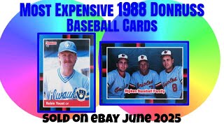 1988 Donruss Most Expensive eBay Sales Baseball Cards - June 2025