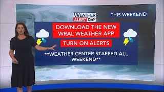 WRAL Weather Alert Day over the Weekend: Weekend starts hot and dry, but storm chances launch screenshot 4