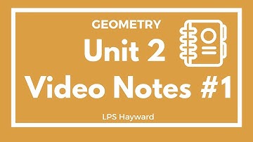 Geometry Unit 2 Video Notes #1