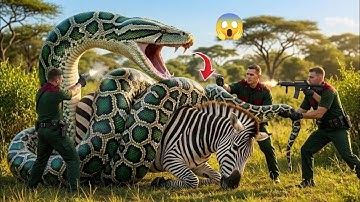 Fearless Heroes Battle a GIANT SNAKE to Save Injured Zebra 🦓