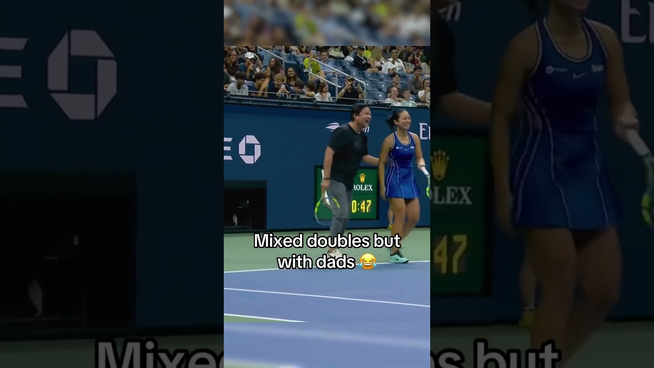 Alex Eala and Iva Jovic’s dads joined them on the court for some doubles 🥹