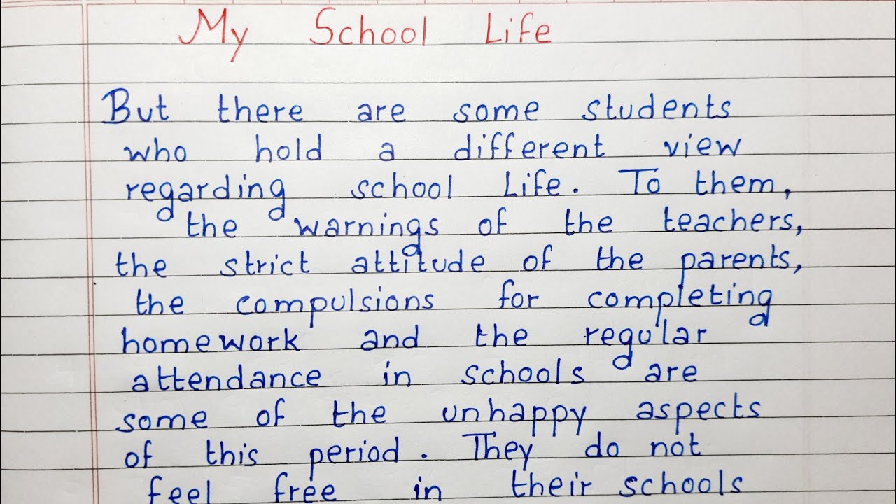 short essay on school life