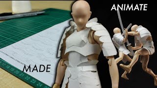 How to make Tiny Armor with Paper & Glue (Free Template) | Stopmotion Fight Scene