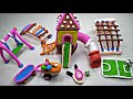 DIY How to make miniature polymer clay playground set swing, slide, swimming pool, Ice Cream Cart