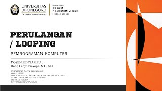 Looping/Pengulangan - Pemrograman Komputer