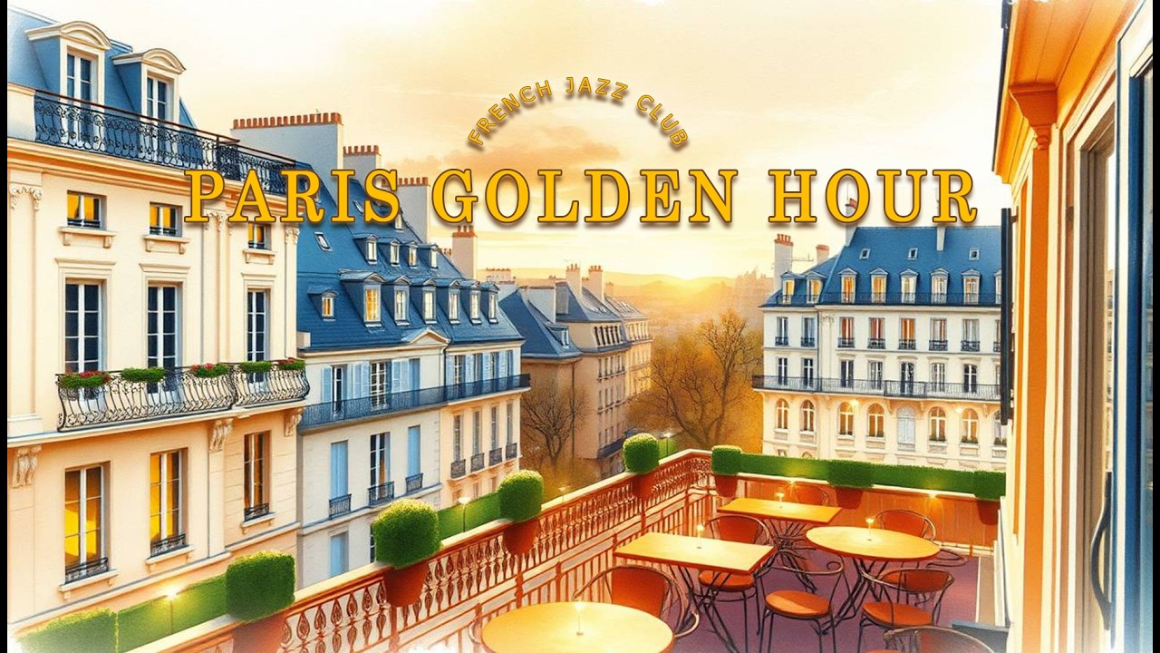 Paris Golden Hour Jazz Café 🎷 | Relaxing French Music for Cozy Evenings