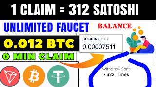 Per claim 312 satoshi | free bitcoin faucet - 0 min claim | best crytpo faucet 2023