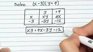 Math 8 Multiplying Binomials using Table of Products