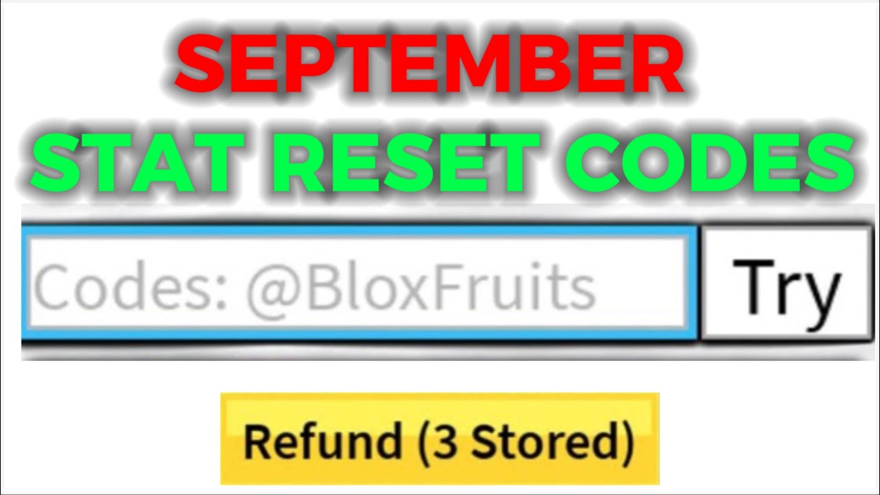 SEPTEMBER] ALL STAT RESET codes in 30 seconds.. (Blox Fruits