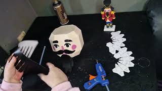 Building giant card stock nutcracker part 1