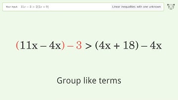 Solving Linear Inequalities: 11x-3 is Greater Than 2(2x+9)