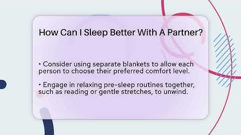 How Can I Sleep Better With A Partner? - The Time Management Pro