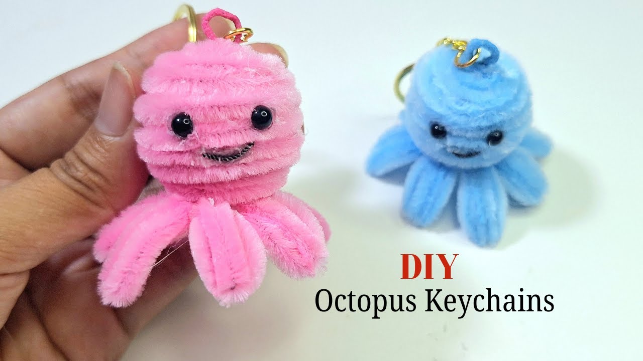 How to Make Cute DIY Pipe Cleaner Octopus Keychains