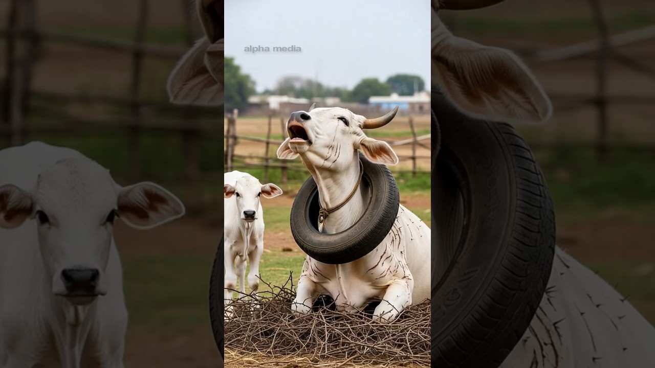 baby calf saves her mother traaped by hunters! 