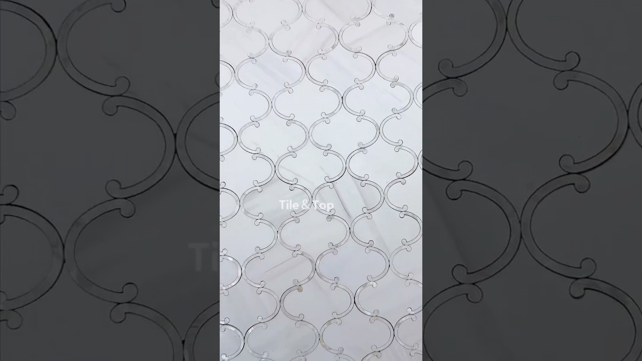 Thassos White & Mother of Pearl Waterjet Mosaic