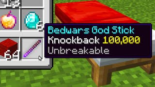 Minecraft Bedwars but i secretly used knockback 100,000..