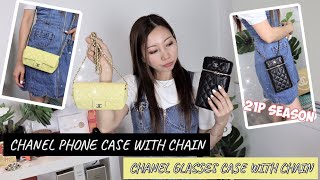 📱 CHANEL Phone case with Chain, CHANEL 21P, CHANEL 👓 Glasses case with  Chain 👍 Great Luxury Bags 
