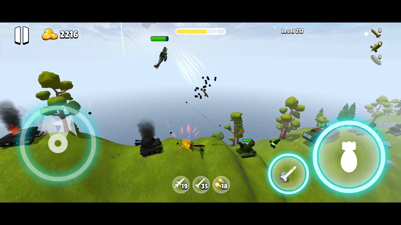 Bomber Ace Level 217 | P-51 Mustang Vs Tanks, Missile lauchers and other Planes