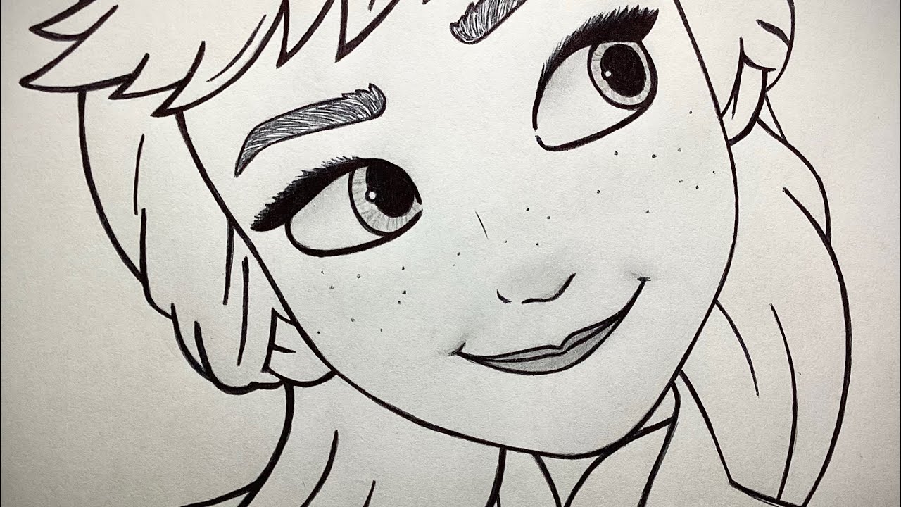 How to draw Anna / Comment dessiner Anna de La Reine des Neiges 2 - YouTube