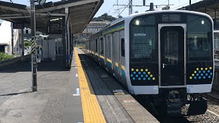 【短い2両】E131系0番台R01編成上総一ノ宮駅発車シーン