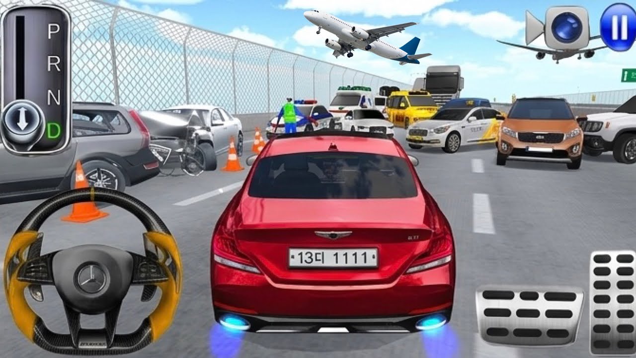 Radyj New golden Mercedes sedan car driving - 3d car driving class android ...