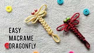 Easy Macrame Dragonfly Tutorial for Beginners | Macrame Animal | Macrame Fridge Magnets and Keychain