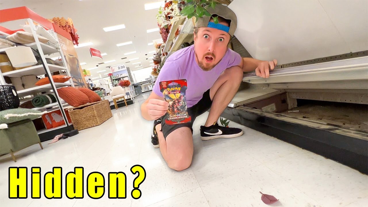 HIDDEN POKEMON CARDS UNDER THE TARGET SHELF? opening #81