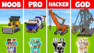 Minecraft NOOB vs PRO vs HACKER vs GOD: FAMILY CONSTRUCTION TRUCK CHALLENGE in Minecraft / Animation