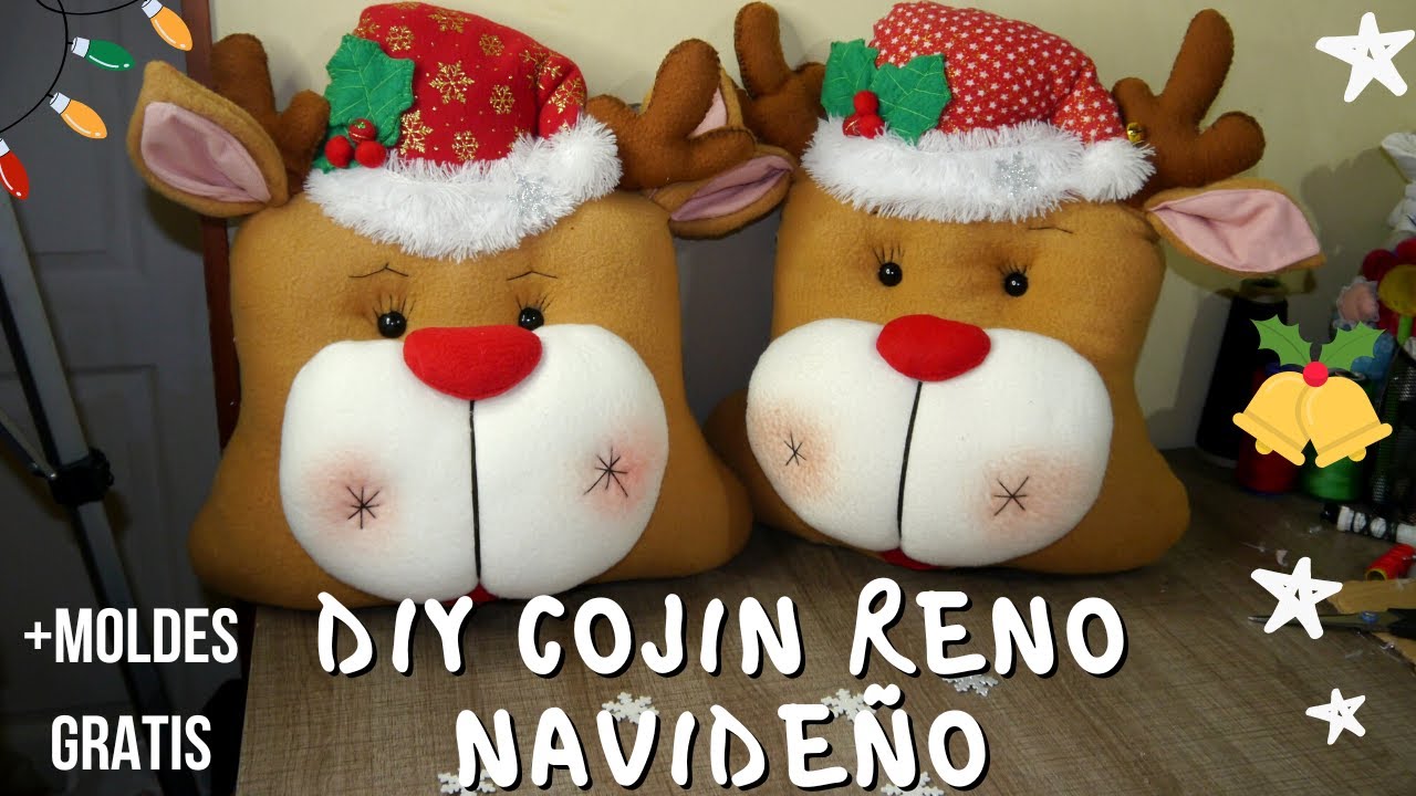 DIY COJIN RENO NAVIDEÑO - YouTube