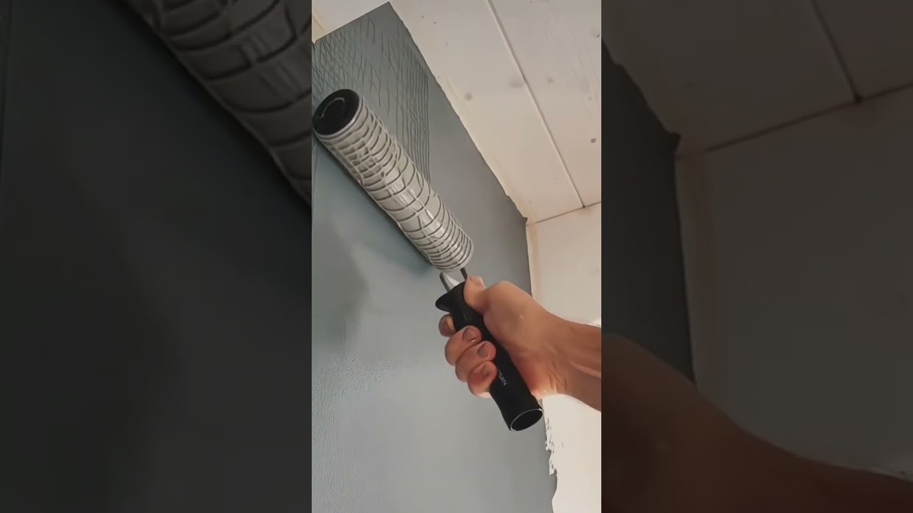 the process of painting walls with a raised effect