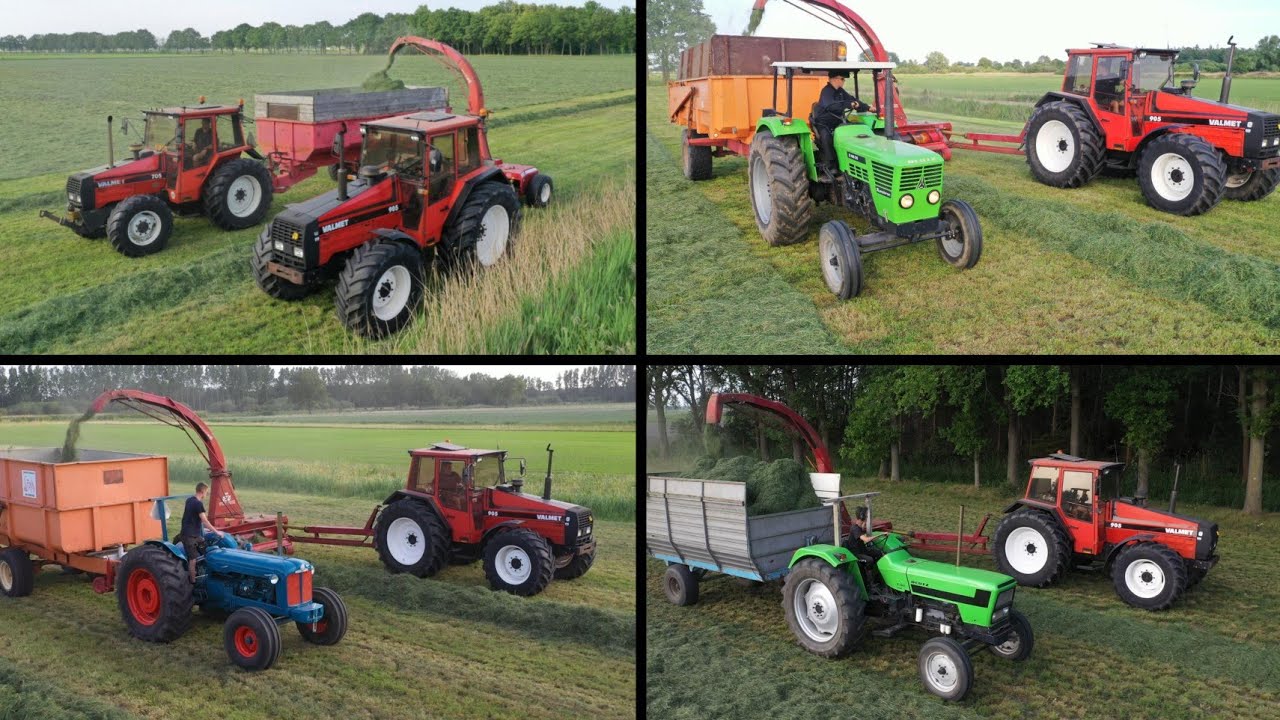 Trailed grass silage with oldtimers | Valmet 905 | Historisch gras hakselen | Van Bommel