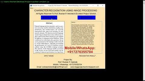 Character Recognition Using Deep Learning Python OpenCV Project With Source Code